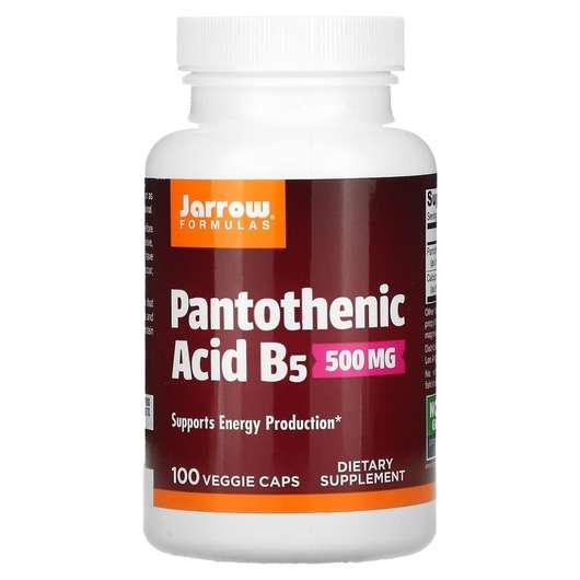 Основное фото товара Jarrow Formulas, Пантотеновая кислота 500 мг, Pantothenic Acid...