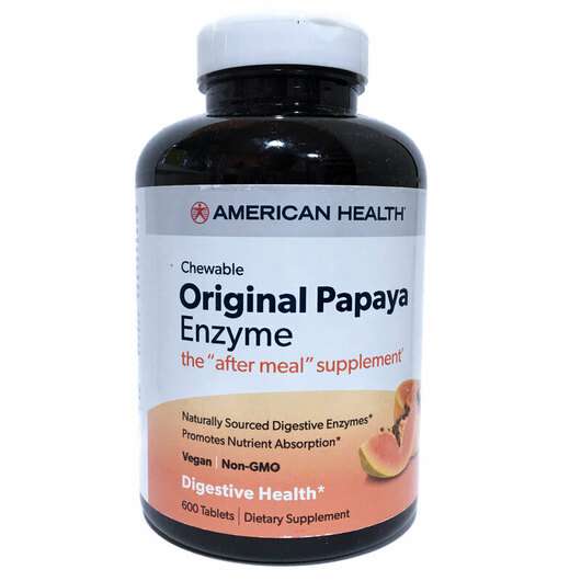 Основне фото товара American Health, Papaya Enzyme Chewable, Ферменти Папайї, 600 ...