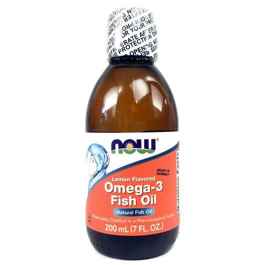 Основное фото товара Now, Омега-3 Рыбий жир Лимон, Omega-3 Fish Oil, 200 мл