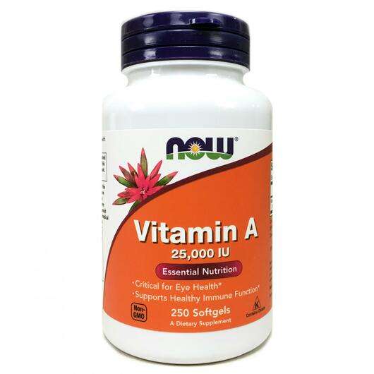 Основное фото товара Now, Витамин А 25000 МЕ, Vitamin A 25000 IU, 250 капсул