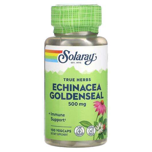 Основное фото товара Solaray, Эхинацея, True Herbs Echinacea Goldenseal 500 mg, 100...