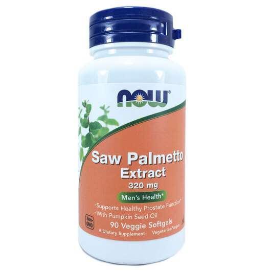 Основне фото товара Now, Saw Palmetto Extract 320 mg, Екстракт Пальметто 320 мг, 9...