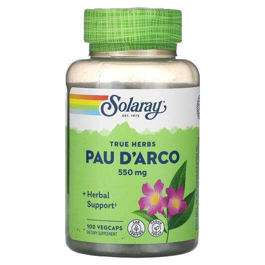 Основне фото товара Solaray, Pau D'Arco 550 mg, Пау Дарко 550 мг, 100 капсул
