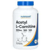 Nutricost, Acetyl L-Carnitine 500 mg, L-Карнітин, 180 капсул