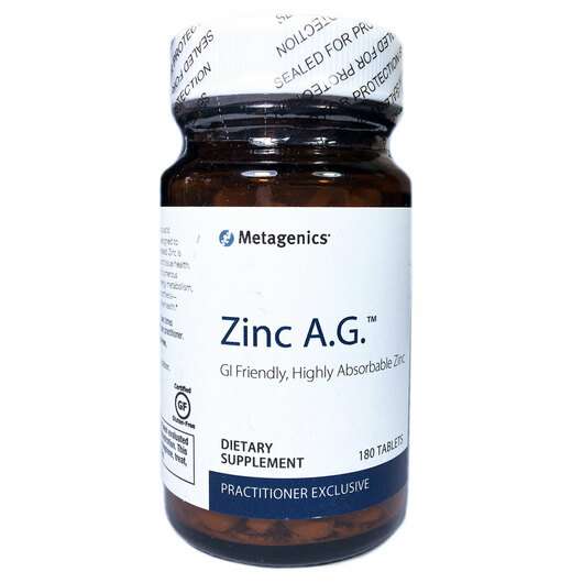 Основное фото товара Metagenics, Цинк, Zinc A.G., 180 таблеток