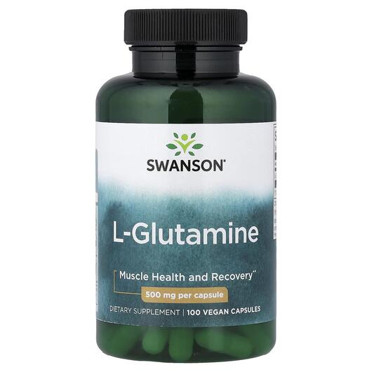 Основне фото товара L-Glutamine 500 mg Основне фото товара Swanson, L-Glutamine 500 mg, L-Глутамін, 100 капсул