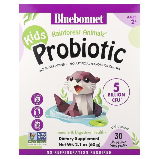 Основное фото товара Пробиотики, Kids Probiotic Ages 2+ Unflavored, 30 Stick Packs