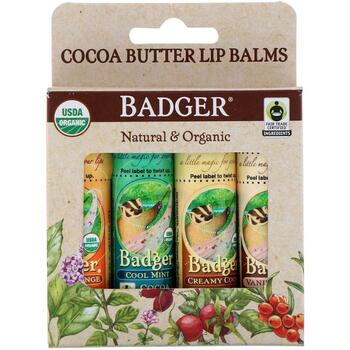 Купить Organic Cocoa Butter Lip Balms Set 4 Pack . 7 g Each