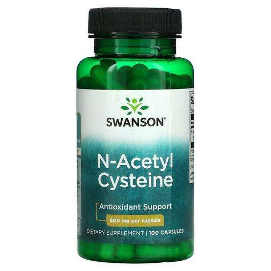 Основне фото товара Swanson, N-Acetyl Cysteine, N-ацетилцистеїн 600 мг, 100 капсул