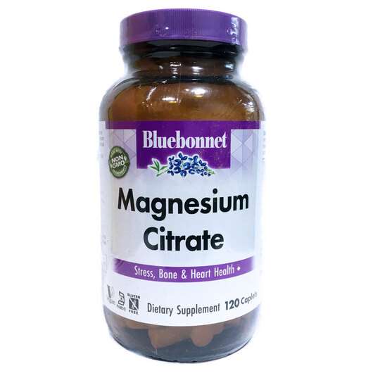 Основне фото товара Bluebonnet, Magnesium Citrate, Цитрат Магнію 400 мг, 120 таблеток