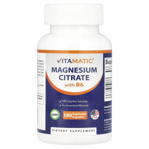 Магній Magnesium Citrate with B6 Vitamatic 180 капсул