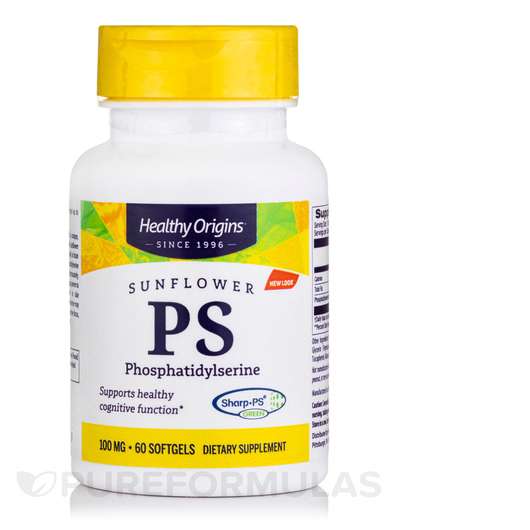Основне фото товара Healthy Origins, PS Sunflower Phosphatidylserine 100 mg, Фосфа...