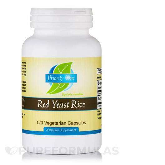 Основное фото товара Priority One, Красный дрожжевой рис, Red Yeast Rice, 120 капсул