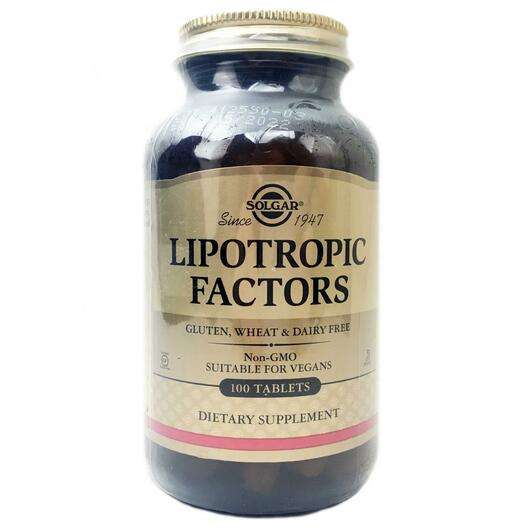 Основне фото товара Solgar, Lipotropic Factors, Ліпотропні фактори, 100 таблеток