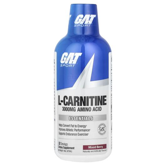 Основне фото товара Liquid L-Carnitine Mixed Berry 3000 mg Основне фото товара GAT, Liquid L-Carnitine Mixed Berry 3000 mg, L-Карнітин, 473 мл