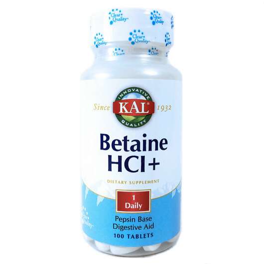 Основне фото товара KAL, Betaine HCl+, Бетаин HCl +, 100 таблеток