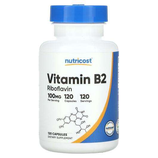 Основне фото товара Nutricost, Vitamin B2 Riboflavin 100 mg, Вітамін В2 Рибофлавін...