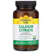 Country Life, Цитрат кальция с D3, Calcium Citrate, 120 таблеток