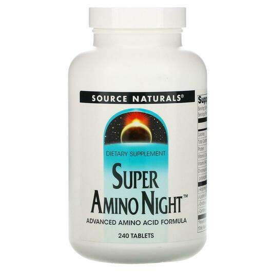 Основне фото товара Source Naturals, Super Amino Night 240, Супер Амино Ніч, 240 т...