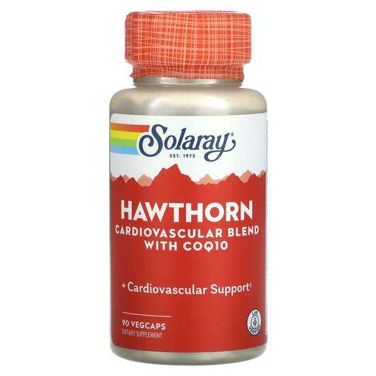 Основне фото товара Solaray, Hawthorn Cardiovascular Blend with COQ10, Глід, 90 ка...