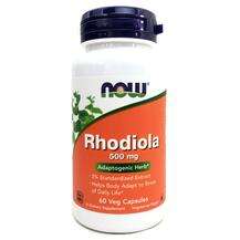 Now, Rhodiola 500 mg, Родіола 500 мг, 60 капсул