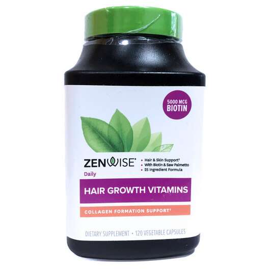 Основне фото товара Zenwise, Hair Growth Vitamins, Вітаміни для волосся, 120 капсул