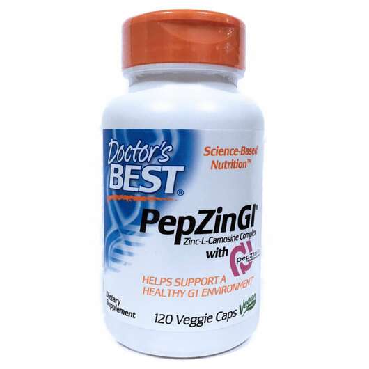 Основне фото товара Doctor's Best, PepZinGI, Підтримка кишечника, 120 капсул