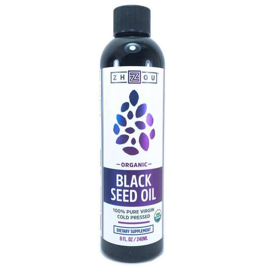 Основне фото товара Zhou Nutrition, Black Seed Oil, Олія Чорного Кмину, 240 мл