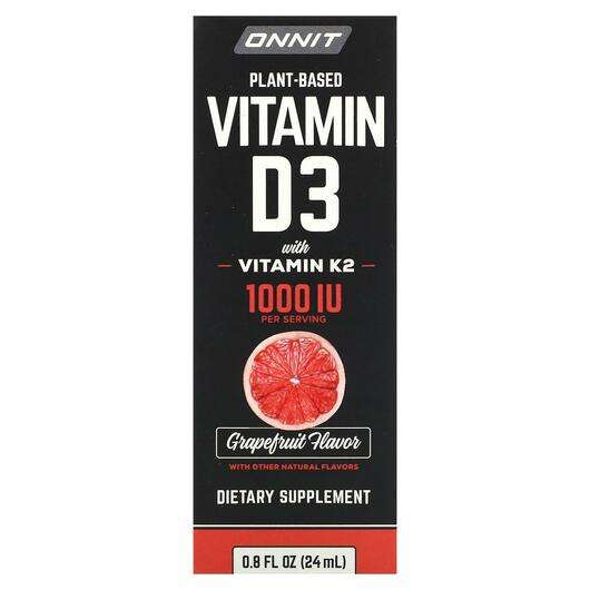 Основне фото товара Onnit, Plant Based Vitamin D3 with Vitamin K2 Grapefruit 25 mc...