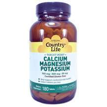 Country Life, Calcium Magnesium & Potassium, 180 Tablets