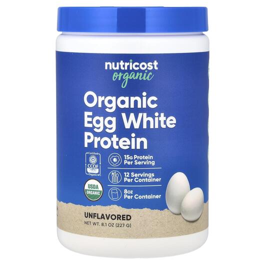 Основне фото товара Nutricost, Organic Egg White Protein Unflavored, Протеїн, 227 г