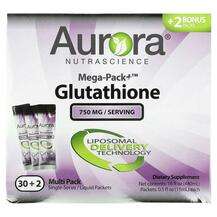 Aurora, Mega-Pack+ Glutathione 750 mg 32 Packs, 15 ml Each