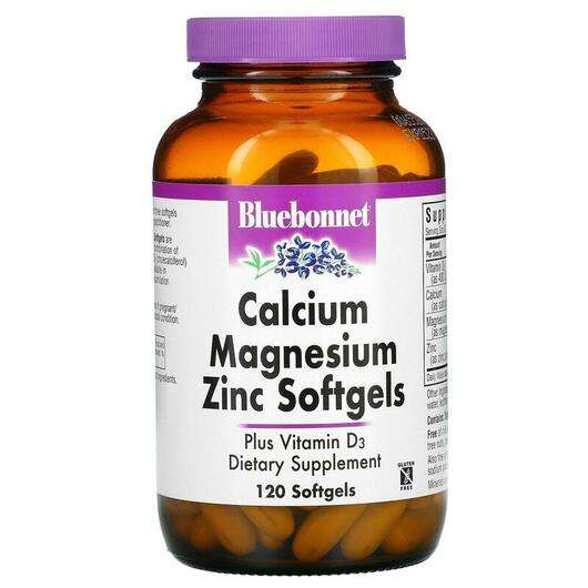 Основне фото товара Bluebonnet, Calcium Magnesium Zinc, Кальцій магній цинк, 120 к...