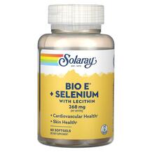 Bio E + Selenium with Lecithin Лецитин Solaray 60 капсул Bio E + Selenium with Lecithin Лецитин Solaray 60 капсул