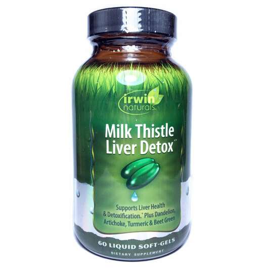 Основне фото товара Irwin Naturals, Milk Thistle Liver Detox, Розторопша, 60 капсул