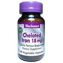 Bluebonnet, Chelated Iron, Хелатне Залізо 18 мг, 90 капсул