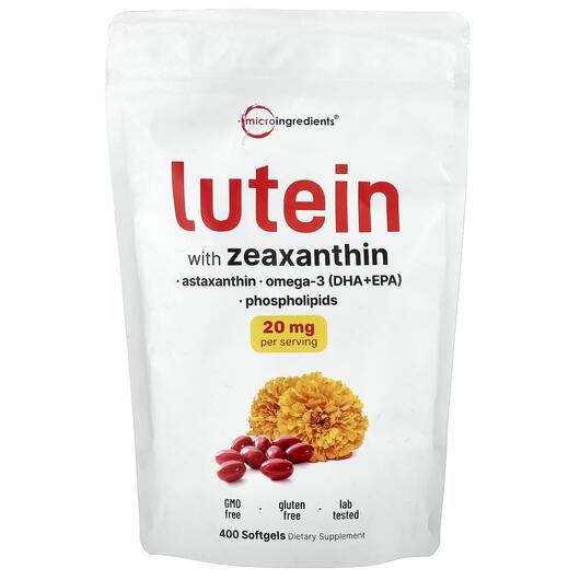 Основное фото товара Lutein With Zeaxanthin Основное фото товара Micro Ingredients, Лютеин, Lutein With Zeaxanthin, 400 капсул