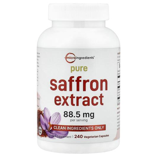 Основное фото товара Micro Ingredients, Шафран, Pure Saffron Extract, 240 капсул