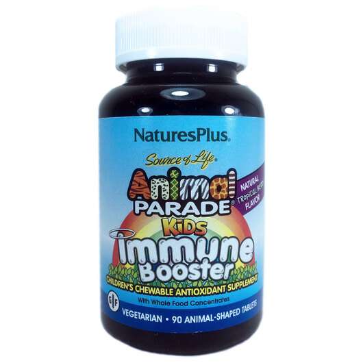 Основное фото товара Natures Plus, Мультивитамины для детей, Immune Booster, 90 таб...