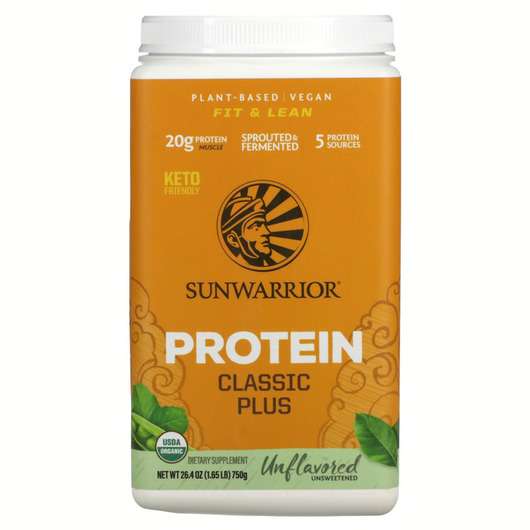 Основне фото товара Sunwarrior, Classic Plus Protein Plant Based Unflavored, Орган...
