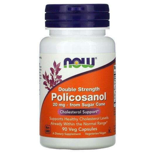 Основное фото товара Now, Поликосанол 20 мг, Policosanol 20 mg Double, 90 капсул