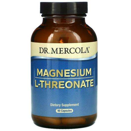 Основне фото товара Dr Mercola, Magnesium L-Threonate, Магній L-Треонат, 90 капсул