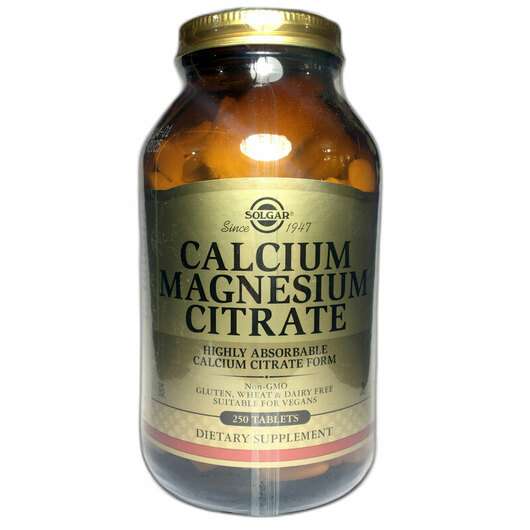 Основне фото товара Solgar, Calcium Magnesium Citrate, Цитрат Кальцію і Магнію, 25...