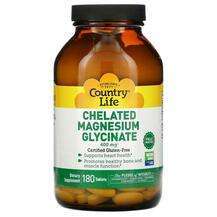 Country Life, Chelated Magnesium Glycinate, 180 Tablets