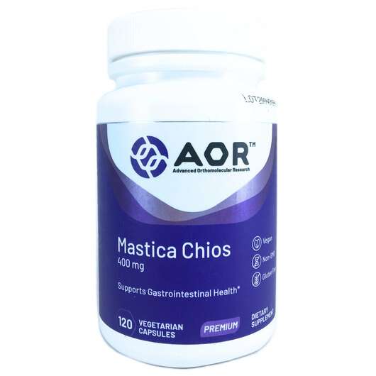 Основне фото товара AOR, Mastica Chios 400 mg, Мастиковая смола 400 мг, 120 капсул