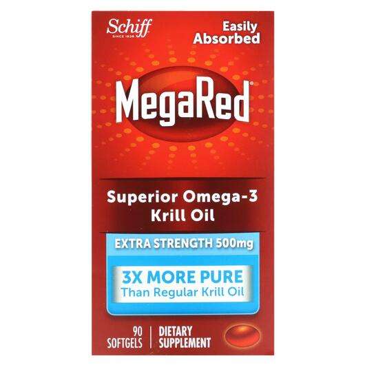 Основне фото товара Schiff, MegaRed Superior Omega-3 Krill Oil, Омега 3, 90 капсул