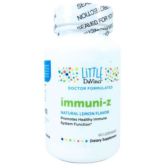 Основне фото товара Little DaVinci, Immuni-Z Zinc 23 mg Lemon, Цинк в пастилках, 6...