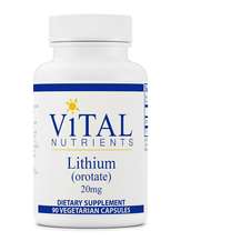Vital Nutrients, Литий, Lithium orotate 20 mg, 90 капсул