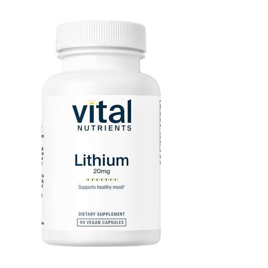 Основне фото товара Vital Nutrients, Lithium orotate 20 mg, Літій, 90 капсул