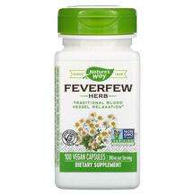 Nature's Way, Feverfew Herb 380 mg 100 Vegan, Піретрум 38...